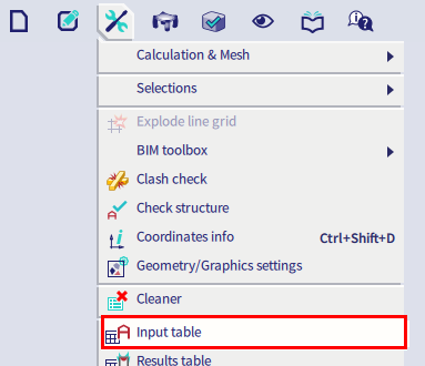 Input table