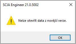 nelze otevrit data z novější verze