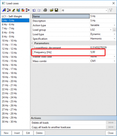 Input of harmonic load in SCIA Engineer