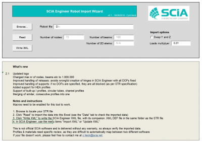 SCIA Engineer import robot