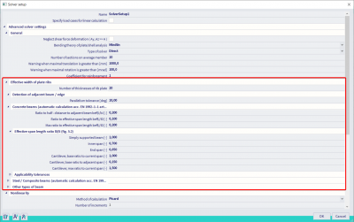 You can change all the factors in the advanced solver settings