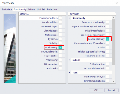 Activate these functionalities to be able to model plasticity