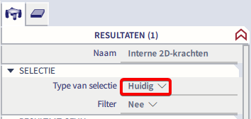 In de resultaateigenschappen zet je het 'type van selectie' op 'huidig' en selecteer je 1 wand