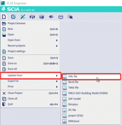 You can import the created XML file with the function update from