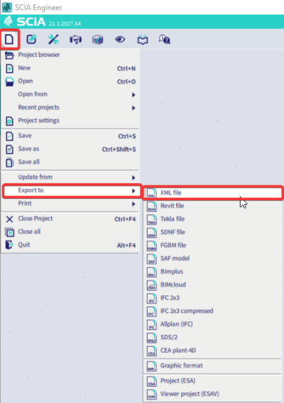 Export the file via file>export>XML