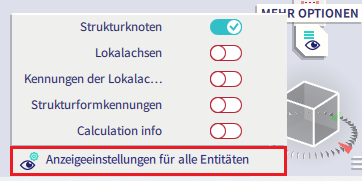 Anzeigeneinstellungen für alle Entitäten