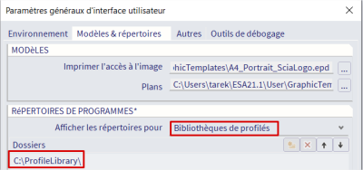 Bibliothèques de profilés