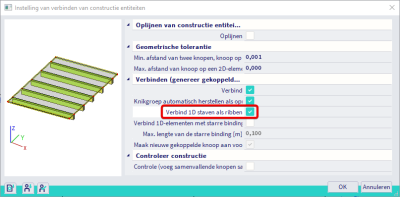 Scia Engineer FAQ - Modelleren van een typische composiet staal-beton balk - verbind 1D elementen als ribben