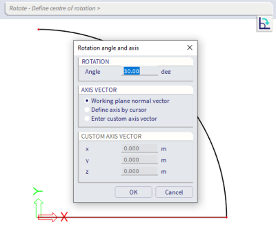 Working plane normal vector