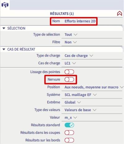 nervures résultats 2D