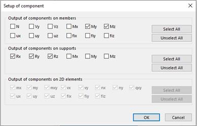 Setup of component