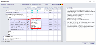 Je kiest voor de Uniaxiale of Biaxiale methode via de betoninstellingen