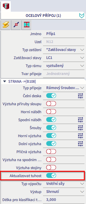 ocelovy pripoj aktualizovat tuhost