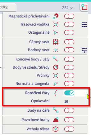 uchop rozdeleni cary