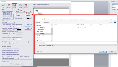 ulozit styl report