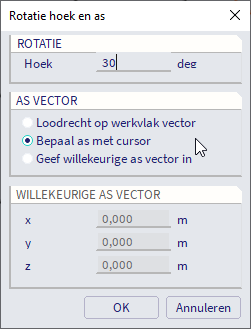 Bepaal as met cursor