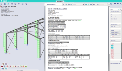 Output Steel Design SCIA Engineer