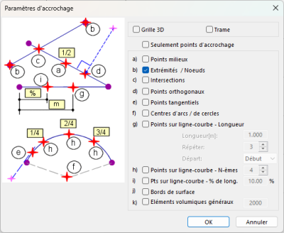 SCIA Engineer cursor snap settings