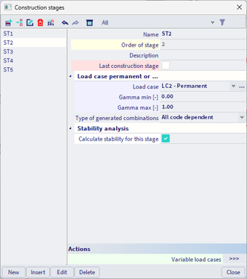 construction stages analysis and design