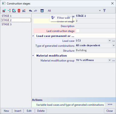 construction stages analysis and design