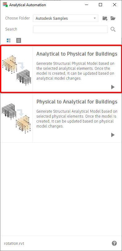 Choose the option to convert the analytical model to a physical model.