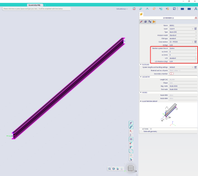 The position in SCIA Engineer is defined based on the system line, the rotation and the eccentricity ey and ez