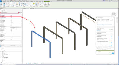 The rotation of the beams and columns are also taken into account in the structural model after the analytical automation