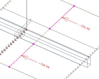 Integrated axial force outside eff width