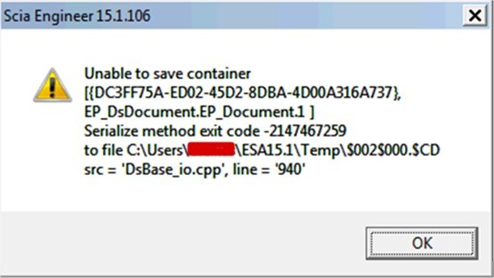 Faq What Is The Meaning Of The Error Message Unable To Save Container To File